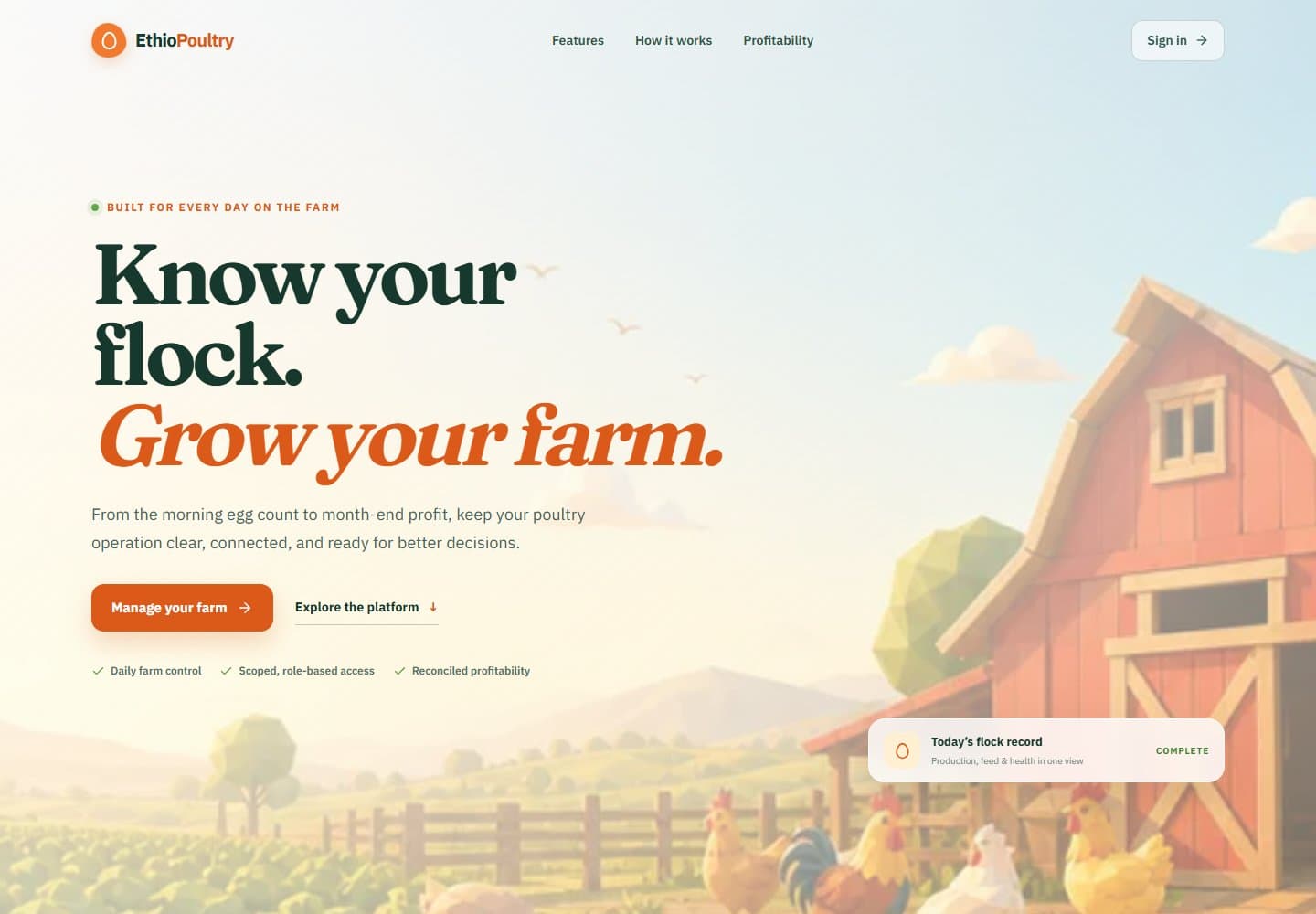 EthioPoultry public landing page preview